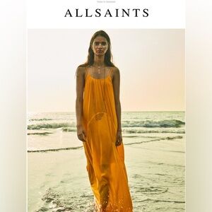 All Saints Vibrant Orange Maxi Dress NWOT SIZE S
